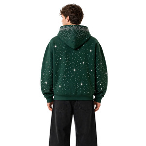 Fabricant sur mesure de sweats à capuche Y2K avec strass, coupe ample, en molleton épais 450 GSM, vente en gros, streetwear, pull-over, fourniture d'usine OEM - Product Image 3