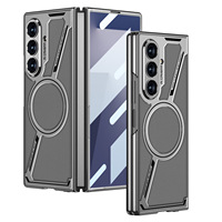 Casing HP Samsung Z Fold 8/7/6 Anti-Shock, Desain Bisnis, Pengisian Daya Magnetis, Bahan PU Polos