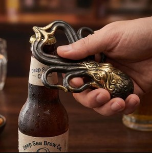 Abridor de Botellas con Forma de Pulpo, Abridor de Cerveza Metálico, Acabado Antiguo, Decorativo, Accesorios Náuticos para Bar en Casa - Product Image 2