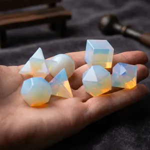 Ensemble de 7 Solides Platoniques en Agate, Pierres d'Opale, Géométrie Sacrée, Figurines Artisanales Écologiques pour le Feng Shui - Product Image 1