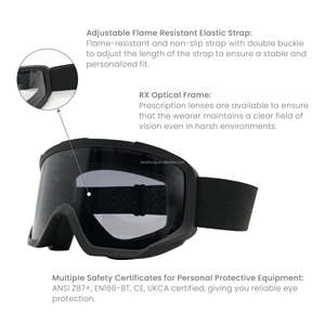 ANSI Z87+ Certified TPU frame adjustable elastic strap ballistic goggles for training area use - Product Image 3