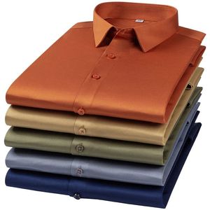 Camisa de vestir para hombre, corte ajustado, cuello vuelto, tejida, con botones, estilo casual de negocios, manga corta, servicio OEM - Product Image 3