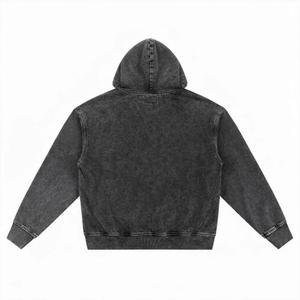 Sudadera con capucha de mezclilla para hombre con cremallera completa, estampado de grafiti, corte holgado, con bolsillos, para invierno, 330 gramos - Product Image 2