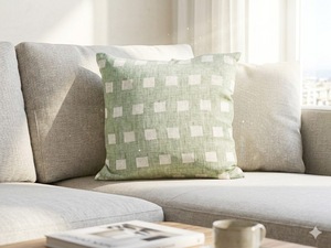 Funda de Cojín de Lino Teñido de Primera Calidad con Diseño a Rayas y Ribete en Contraste |   Funda Decorativa para Cojín de Sofá o Cama - Product Image 5