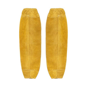 Manchons de protection en cuir de vachette jaune de qualité supérieure pour le travail et la soudure – Vêtements de sécurité pour la protection des bras - Product Image 1