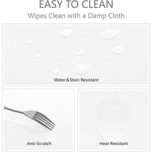 Tovaglia Rettangolare 10 Piedi Effetto Lino 60x144 Pollici in Poliestere Decorativa Antimacchia Antirughe Lavabile - Product Image 1