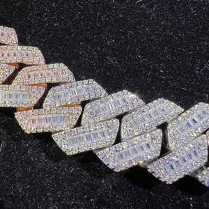 20mm Rose Gold Men’s Silver Diamond <b>Iced</b> <b>Out</b> 925 Diamond Cuban Link Moissanite <b>Chains</b> with VVS Clarity from Indian Supplier. - Product Image 4