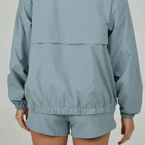 Ensemble 2 pièces coupe-vent et short de qualité supérieure, vente en gros, faible MOQ, fabrication sur mesure, ensembles coupe-vent brodés à fermeture éclair - Product Image 6