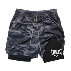 Shorts de sport décontractés pour hommes Everlast imprimés respirants à double couche séchage rapide avec cordon de serrage pour le basketball et la plage - Product Image 1