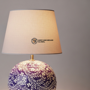 Wholesale Custom Bone Inlay Lighting Traditional Floral Inlay <b>Table</b> <b>Lantern</b> Base Bespoke Home Decor <b>Lamps</b> with Private Labelling - Product Image 2