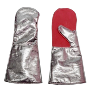 Gants de four robustes en cuir aluminisé, en tissu Para-Aramide épais, anti-vibration, avec manchette de sécurité, type mitaine, pour la protection contre les étincelles - Product Image 2