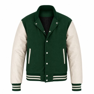Veste bomber d'hiver de qualité supérieure en gros, broderie personnalisée du logo sur le devant, veste en laine pour homme de haute qualité, coupe-vent et écologique - Product Image 1