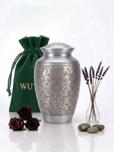Urne funéraire artisanale en acier inoxydable motif feuille, capacité 3-4L, style classique, faite à la main pour les occasions de commémoration - Product Image 5