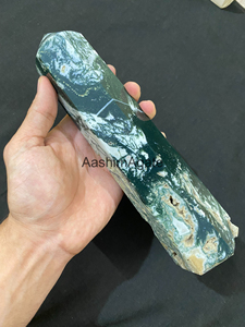 Obélisque en Agate Mousse Naturelle Polie, Pointe de Cristal, Pierre Précieuse, Tour Décorative, Cristal de Guérison, Vente en Gros - Product Image 4