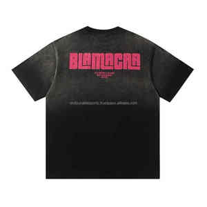 Camiseta Casual de Manga Corta para Hombre, Estilo Retro Lavado, con Estampado Digital de Letras, 100% Algodón - Product Image 2