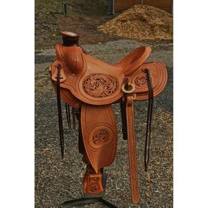 Silla de montar para caballo de la mejor calidad, color marrón, en venta, personalizable, hecha en India, cuero genuino, estilo australiano-inglés, precio económico. - Product Image 5
