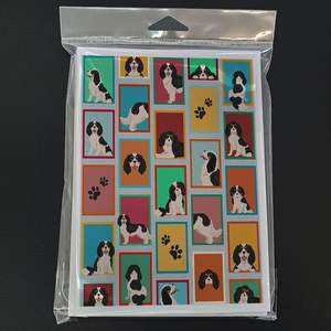 Whimsical A7 Size 5x7 Tricolor Cavalier Spaniel <b>Greeting</b> <b>Cards</b> Pack 8 Blank Note <b>Cards</b> with Envelopes - Product Image 3