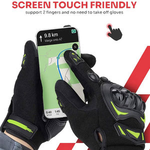 Guantes de Motociclismo de Cuero Vacuno Genuino Ultra Seguros con Protección de Nudillos de Fibra de Carbono, Duraderos y Transpirables - Product Image 5