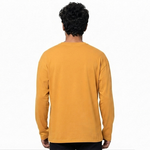 T-shirt décontracté à manches longues et col en V en coton imprimé pour homme – Coupe ample respirante style urbain – Personnalisable - Product Image 2