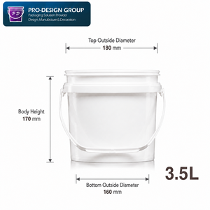 Cubo de Plástico de Grado Alimenticio de 3.5L con Asa y Tapa para Envasar Jarabe, Miel y Alimentos Líquidos, Contenedor de Alimentos a Prueba de Fugas - Product Image 3