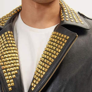 Veste en cuir pour homme style rock punk à prix de gros – Nouvelle collection tendance avec clous, idéale pour le streetwear - Product Image 6