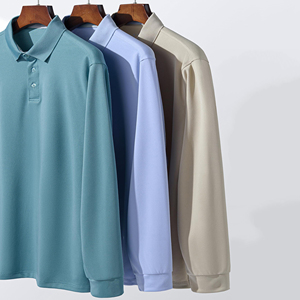 <b>Mens</b> <b>Long</b> <b>Sleeve</b> <b>Polo</b> <b>Shirt</b> Polyester Blend Performance Top Comfortable Breathable Athletic Wear For Active Lifestyle <b>polo</b> <b>Shirt</b> - Product Image 2