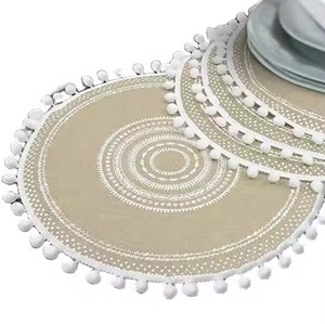 Sous-verre en jute fait main avec logo personnalisé, écologique, tressé, protection de table, OEM ODM, approvisionnement en gros - Product Image 3