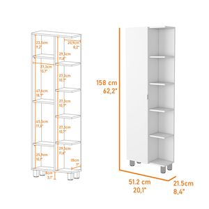 Armadio Portaoggetti in Lino Los Angeles con Cinque Ripiani e Una Divisoria - Product Image 2