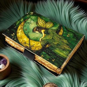 สมุดบันทึกเวทมนตร์ทำมือจากหนังแท้พร้อมกุญแจล็อค สำหรับพิธีกรรมแม่มด คาถาเวทมนตร์ วิคคา ปีแกน และเวทมนตร์อื่นๆ - Product Image 3