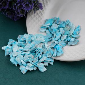 Natural Sleeping Beauty Turquoise <b>Raw</b> <b>Crystals</b> Flat Chips For Jewelry Making Loose Stone High Quality - Product Image 3