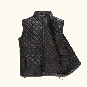 Chaleco de Cuero Negro Personalizado de Alta Calidad para Hombre, Tendencia 2026, Precio al por Mayor, Ropa de Invierno, Chalecos Térmicos de Moda - Product Image 4