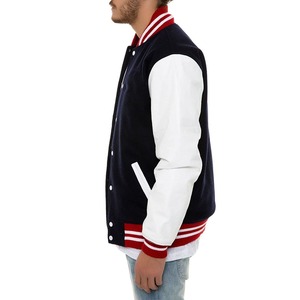 High Quality Men's 100% Breathable Wool Jacket <b>Stand</b> Letterman Varsity for Adults Casual High Street ODM Supply for Winter - Product Image 2