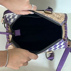 Bolsos de Mano de Alta Calidad, Portátiles, de Gran Capacidad, con Diseño Floral a Cuadros, Estilo Vaquero, Hechos a Mano, Tipo Bandolera para Mujer - Product Image 6
