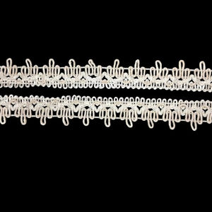 Ribete de encaje de rayón blanco con flecos de lazo, directo de fábrica – Encaje decorativo de punto para prendas, vestidos, manualidades y decoración del hogar - Product Image 1