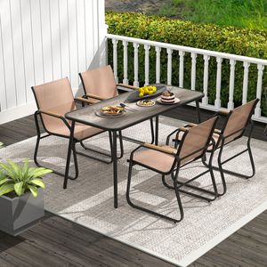 ชุดรับประทานอาหารกลางแจ้ง 5 ชิ้น พร้อมโต๊ะสี่เหลี่ยมและเก้าอี้ผ้า - Product Image 3