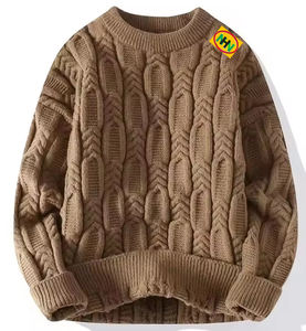 Jersey de lana/acrílico para hombre, personalizado, con cuello tipo almohada, clásico, antiarrugas, antipilling, impermeable, a la moda, liso, para invierno. - Product Image 4