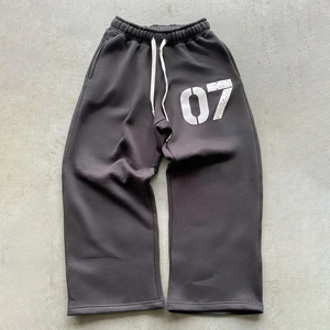 Pantalones Deportivos Blancos de Felpa de Alta Calidad con Bordado en Relieve Personalizado OEM/ODM, Más Vendidos - Product Image 1