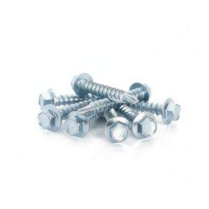 สกรูเจาะยึดหัวหกเหลี่ยม TEK Drive เคลือบสังกะสี  ทำจากเหล็กกล้าคาร์บอน  ระดับ 4.8 และ 6.8 เกลียวหยาบ  ขนาดนิ้ว - Product Image 1