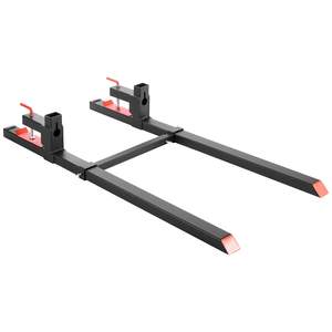 Fourches à palettes robustes de 2000 lb, longueur totale de 60 pouces, accessoires pour tracteurs, godet de chargeur, noir, pour chargeuse compacte, réglable - Product Image 1