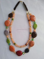 Collier pendentif multicouche en résine acrylique perlée style vintage pour femme, bijou fantaisie pour soirée, couleur et taille personnalisables