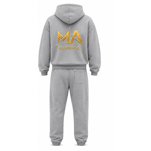 Survêtement à capuche pour homme Mudassar, 450 g/m², 100 % coton, imprimé en relief, fermeture à cordon, logo sur toute la longueur - Product Image 4