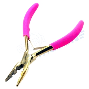 Alicates Profesionales de 2 Orificios para Extensiones de Cabello Doradas |   Herramienta de Cierre y Prensado para Extensiones de Cabello con Anillos Nano y Micro |   Pinza para Extensiones de Cabello - Product Image 2