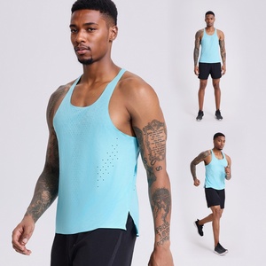 Men Running Singlet Quick Dry Breathable Singlet Wholesale Stylish square Collar <b>Light</b> Weight Seamless Sports Active tank Top - Product Image 4