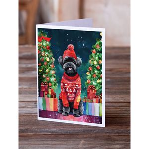 Affenpinscher Whimsical A7 Tarjetas de felicitación de Navidad Paquete de 8 tarjetas de notas en blanco con sobres Tamaño 5x7 - Product Image 2