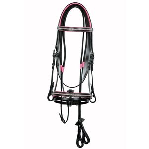 Brida de Caballo Acolchada de Cuero con Cristales de Dos Filas, Brida Premium para Exhibición con Cristales Transparentes, Equipo Ecuestre Inglés, Venta al por Mayor, Proveedor OEM, a Granel - Product Image 1