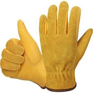 Guantes de Trabajo de Seguridad Doble, Diseño Personalizado, Cuero Vacuno, Industriales y de Construcción - Product Image 1