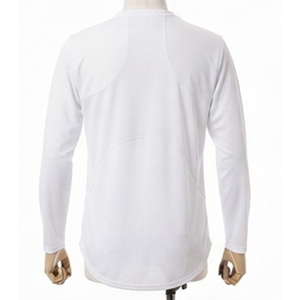 Camiseta de Manga Larga para Hombre, Cuello Redondo, Tejido de Punto, Corte Regular, Informal, Blanca, Transpirable, Ecológica, Antiarrugas - Product Image 3