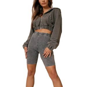 เสื้อฮู้ดแฟชั่นสำหรับผู้หญิงเสื้อครอปมีฮู้ดสำหรับ2026ผ้ากรดซักเสื้อผ้าแฟชั่นกลางแจ้งพิมพ์ลายได้ตามต้องการ - Product Image 2