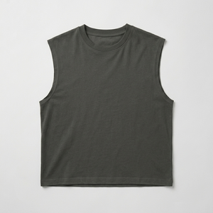 Débardeur tricoté noir sans manches à col rond pour homme – Style décontracté uni - Product Image 6