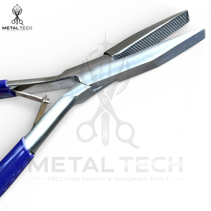 Hair Extension 7 Flat-Tip Fusion Bond Tool with Textured Grip Teeth, Bead & Keratin Extension Install and Removal <b>Clamp</b> - Product Image 6